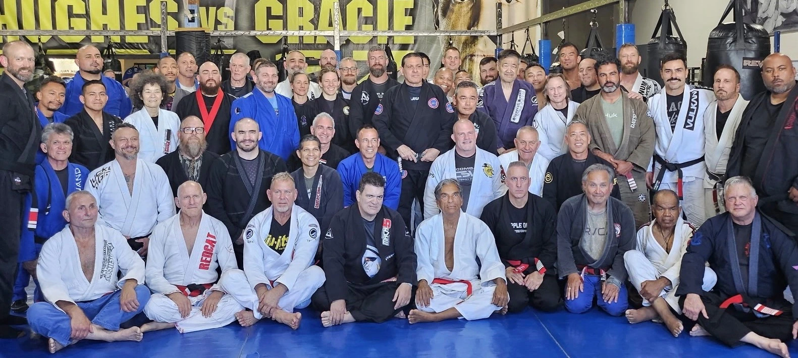 Rigan Machado red belt promotion ceremony — the CSBJJ family gathers to celebrate